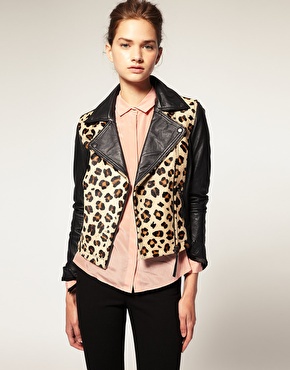 Investment Piece: Leather & Leopard ASOS Biker Jacket.